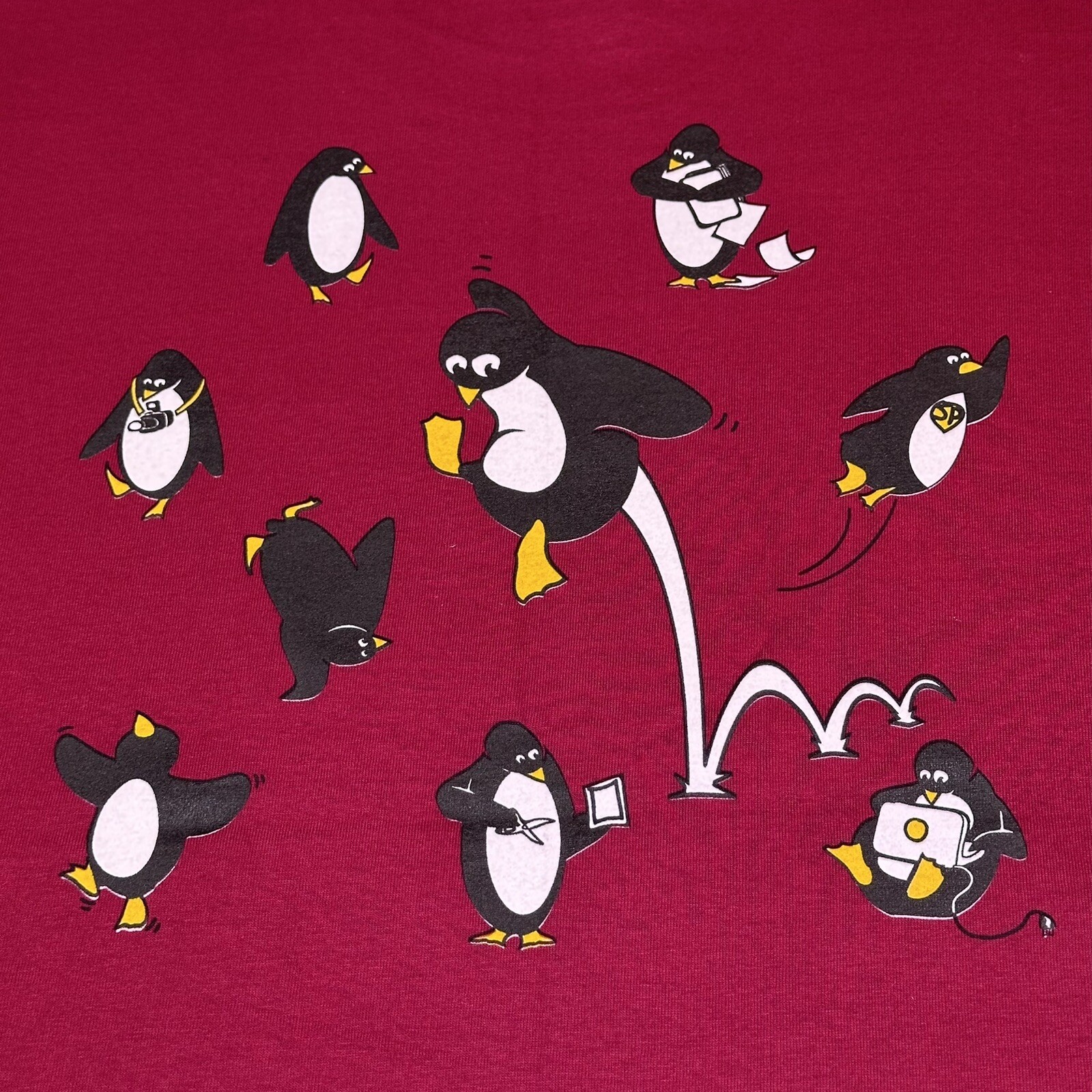 Vintage 2000s ScrapShare Forum DIY Art Craft Penguin Mascot T-Shirt Size Large gallery