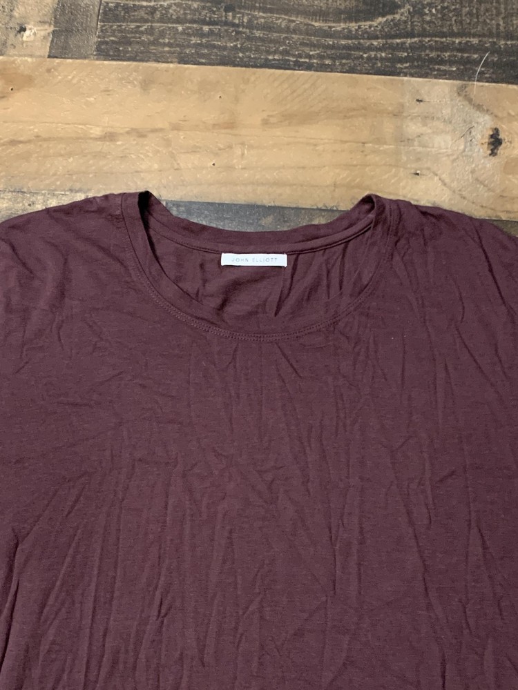 John Elliott Shirt Mens Medium Purple Supima Cotton Modal Crewneck Layered Tee