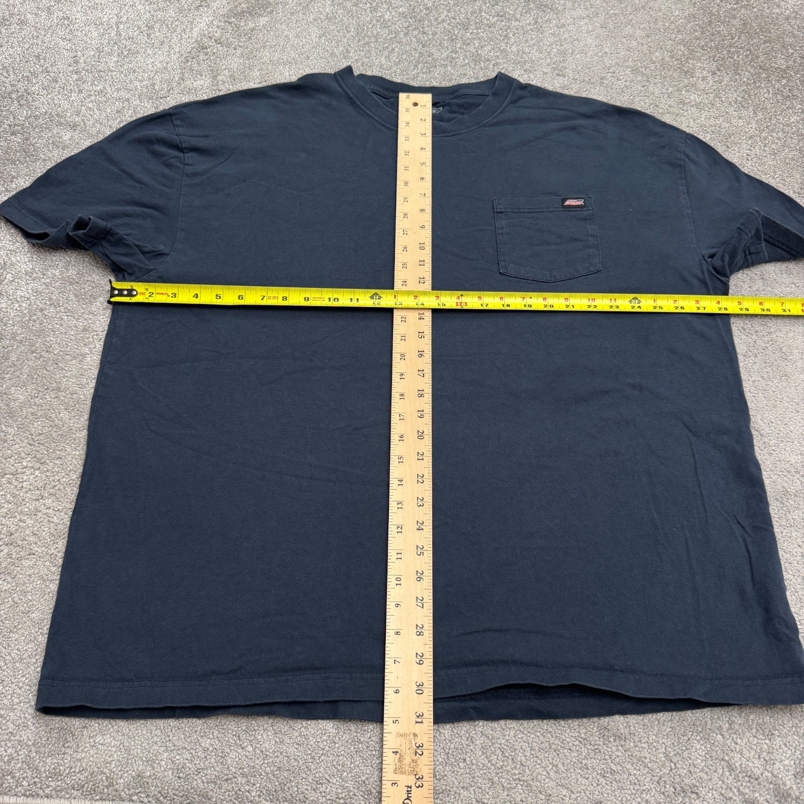 Genuine Dickies Basic T-Shirt Mens 3XL Navy Short Sleeve Crew Cotton Pocket Tee gallery