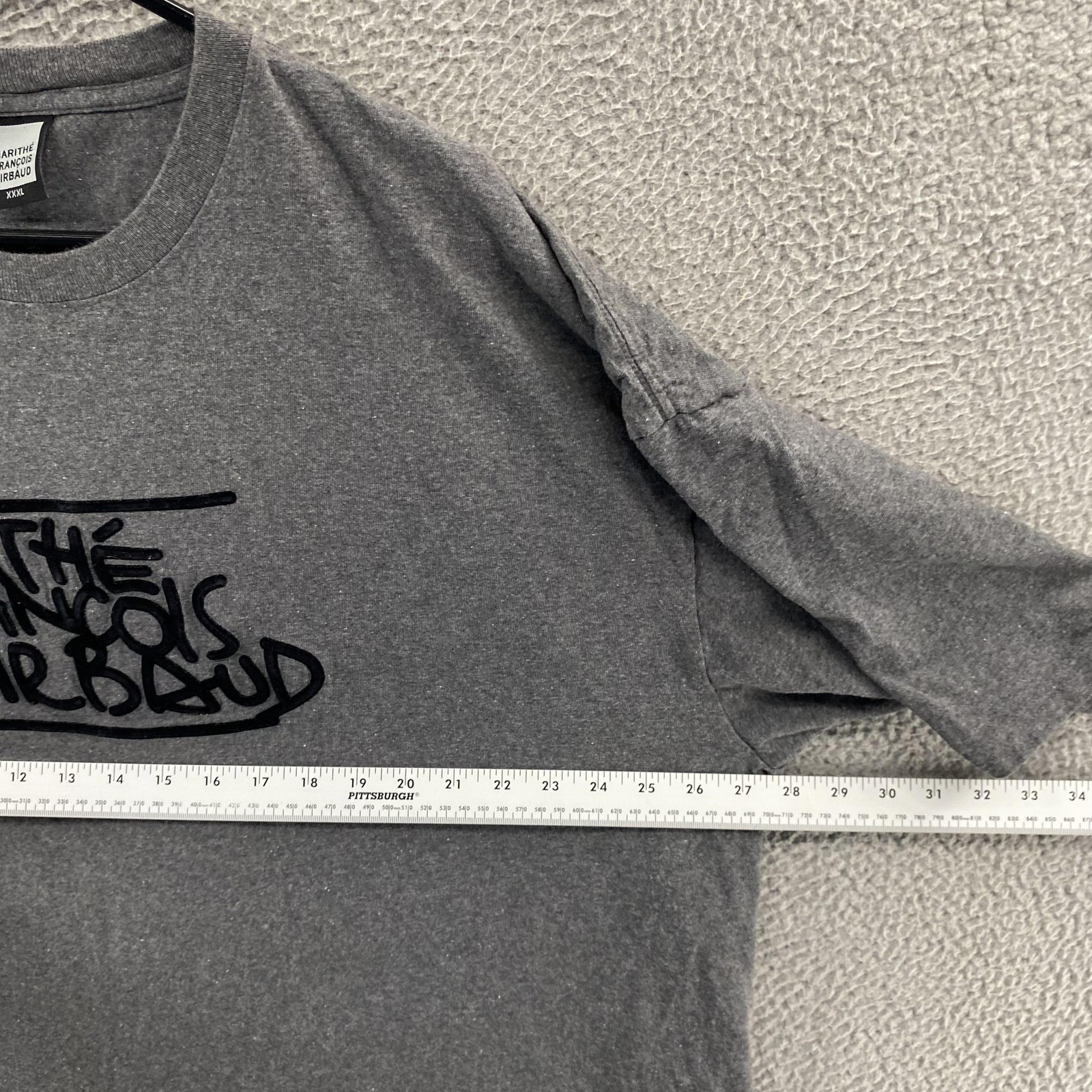 VINTAGE Marithe Francois Girbaud T Shirt Mens 3XL Gray Script Graphic Streetwear gallery