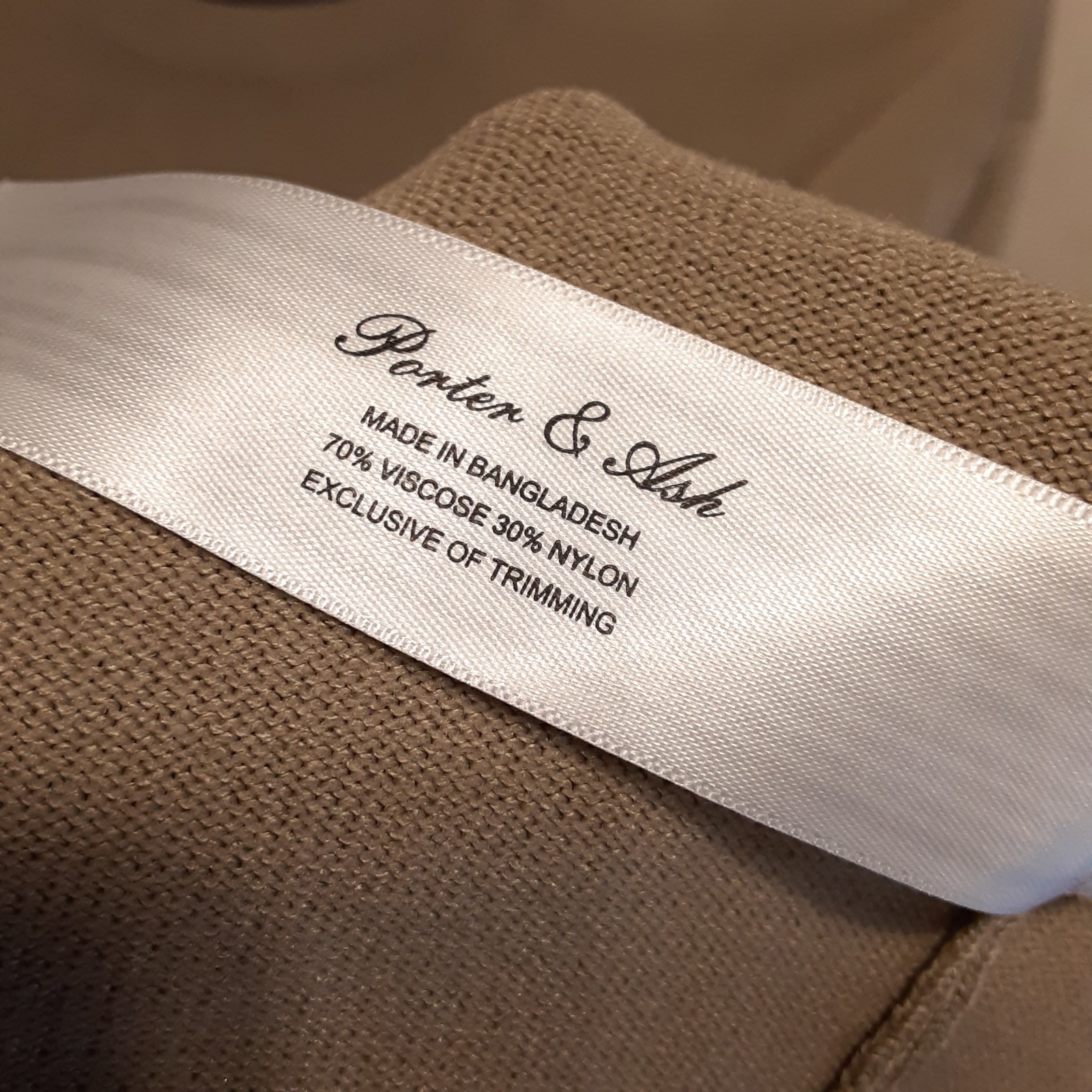 Porter & Ash Mens Viscose Nylon Blend T-Shirt XL Tan Beige Crew gallery