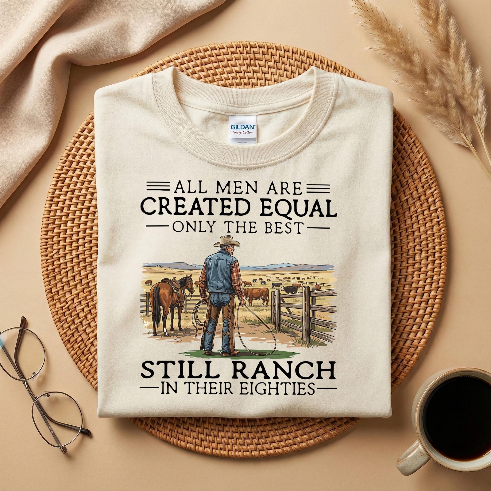 Cowboy Grandpa Shirt, Funny 80th Birthday Gift for Rancher T-Shirt gallery