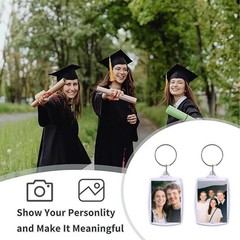 JasperKino 30pcs Pendant Picture Frame keychain, Clear Acrylic Photo Frame Ke…