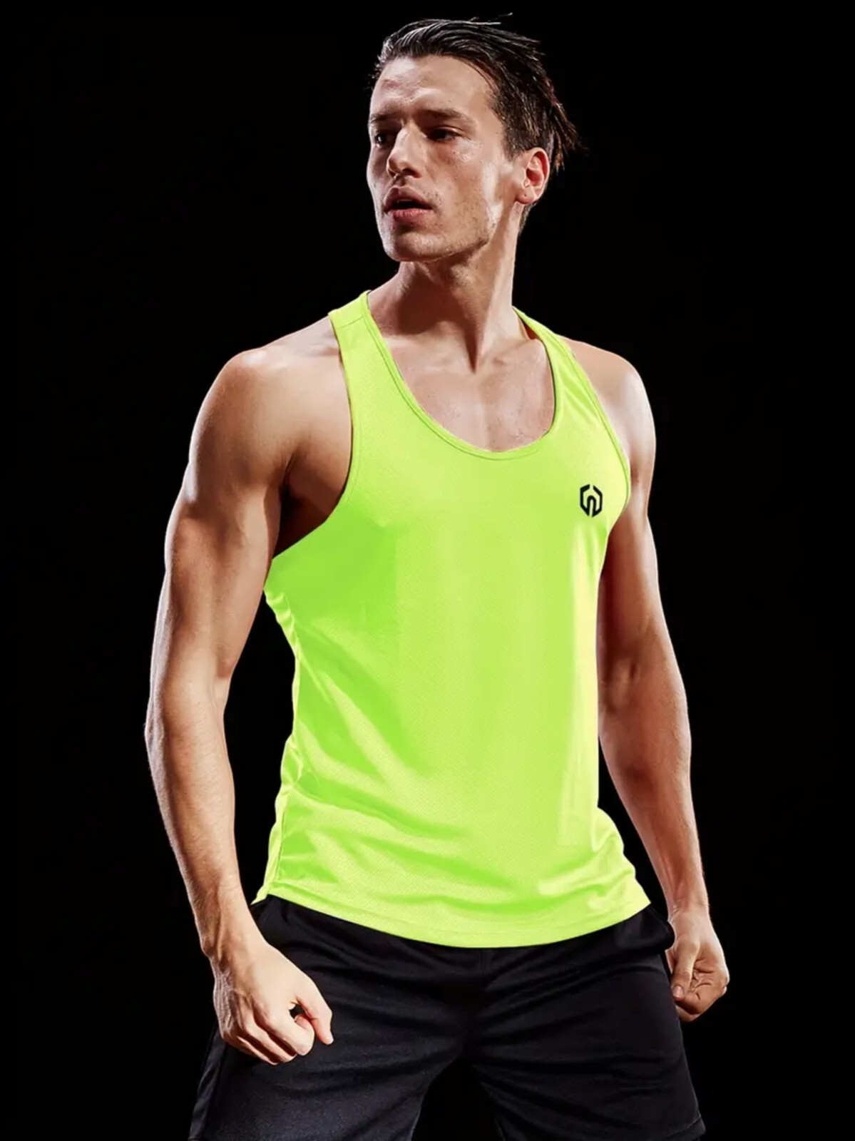 NELEUS 'Dry Fit Logo Muscle' Mesh Tank Top Men's M Gym Workout Exercise Grn NWT! gallery