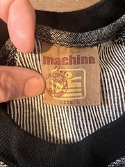 MACHINE PULLOVER LONG SLEEVE RIBBED SHIRT SIZE LARGE GRAY 100% COTTON TEXTURED