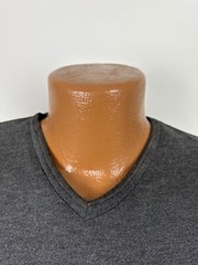 Vintage 90s V-Neck Shirt Men Large Minimal Gray Heavy Rayon Blend Robert Stock
