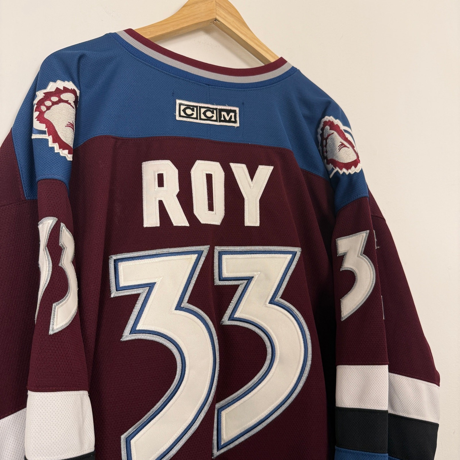 Vintage 90s Colorado Avalanche Patrick Roy NHL Hockey Authentic Jersey CCM XL gallery