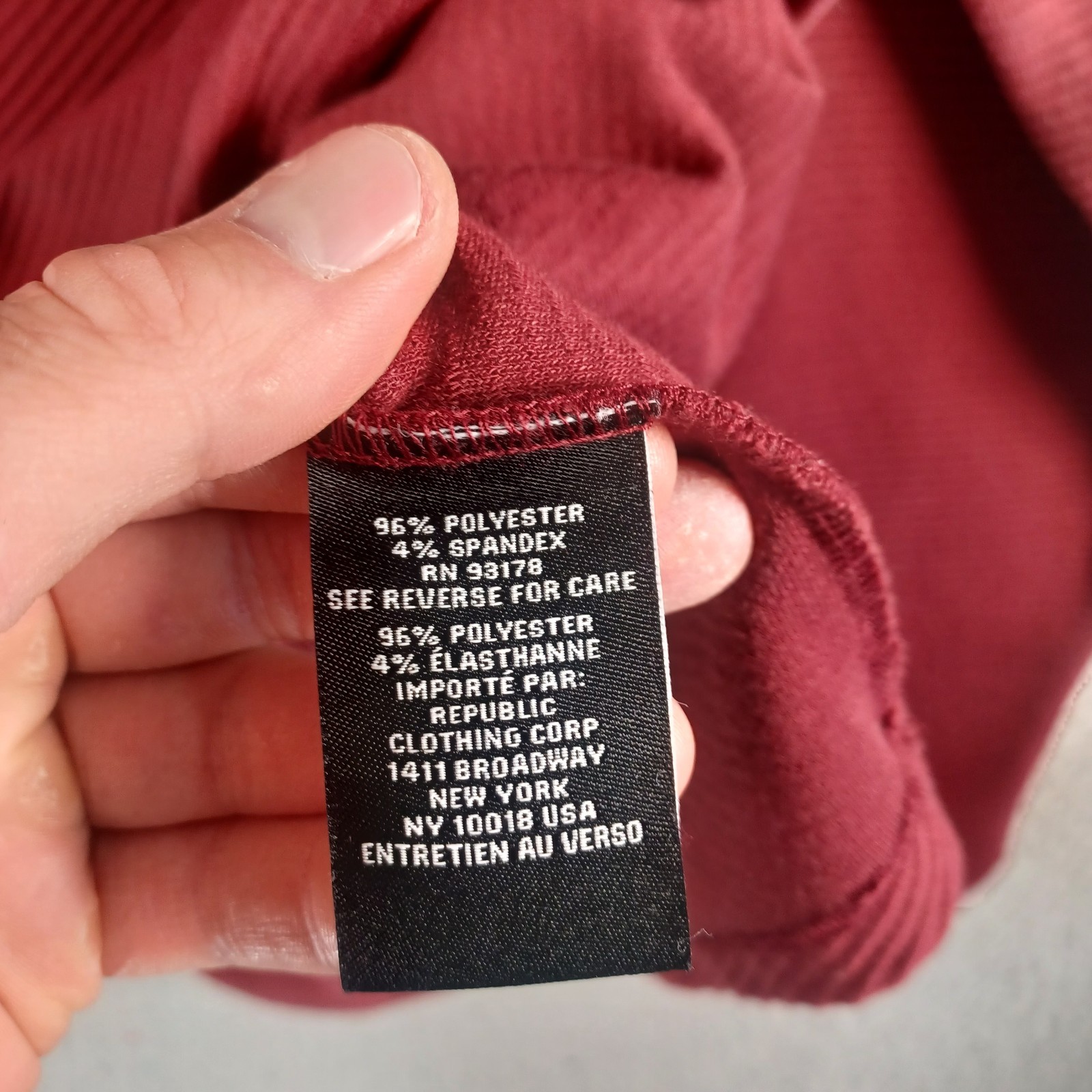 MAGASCHONI Mens Burgundy Long-Sleeve Shirt Size Medium Stretch Round Neck Soft gallery