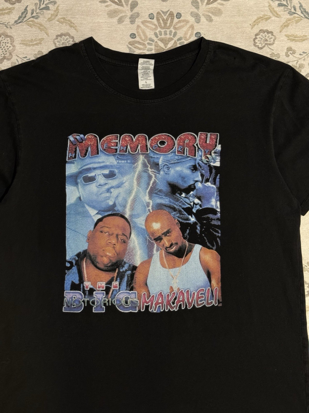 Vintage Y2K 2Pac Biggie Smalls Please Stop The Violence Rap Tee Size Large gallery