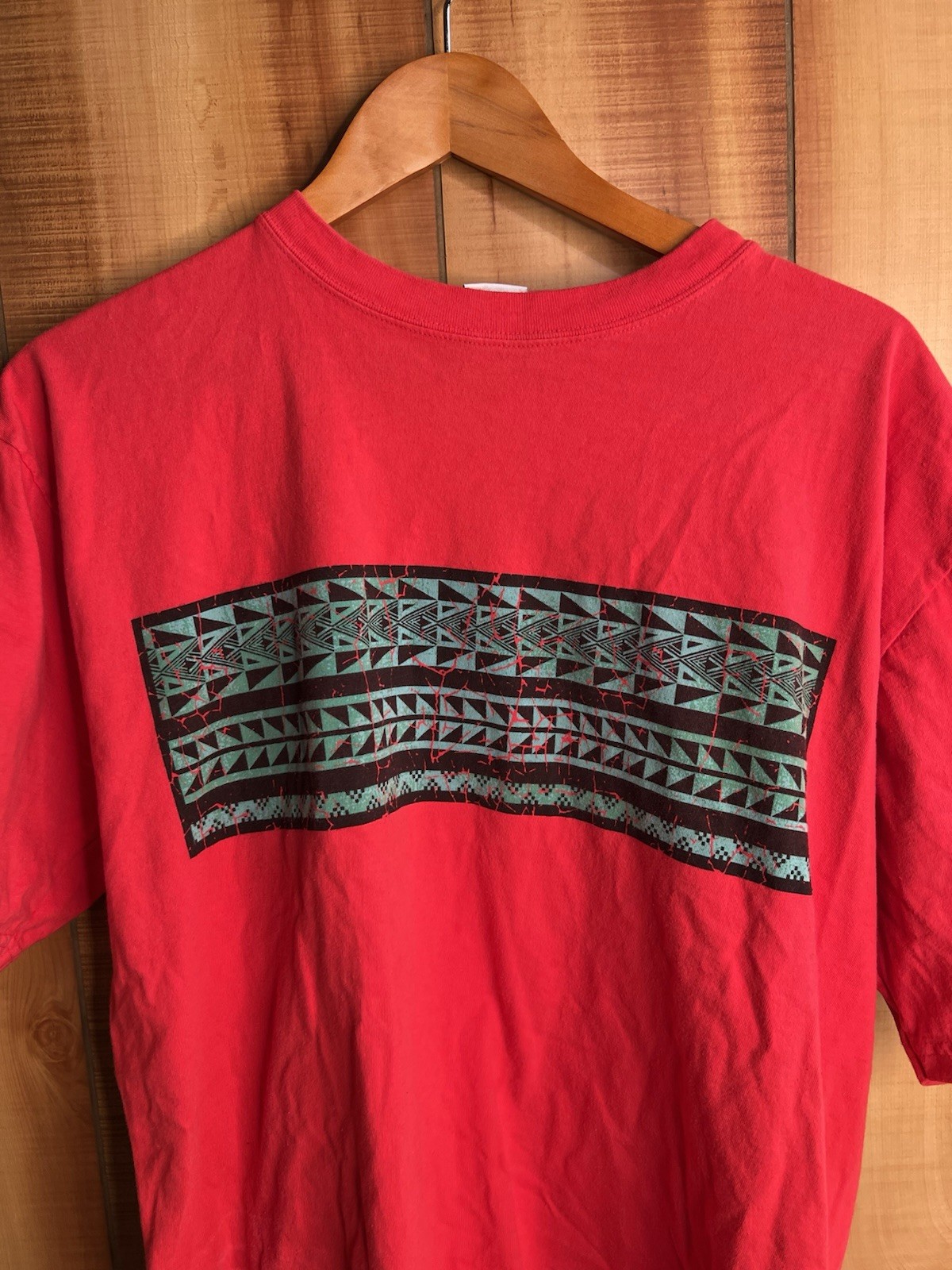 Crazy Shirts Hawaii L Alli Tapa Band Candy Apple Red Dyed USA 100% Cotton gallery