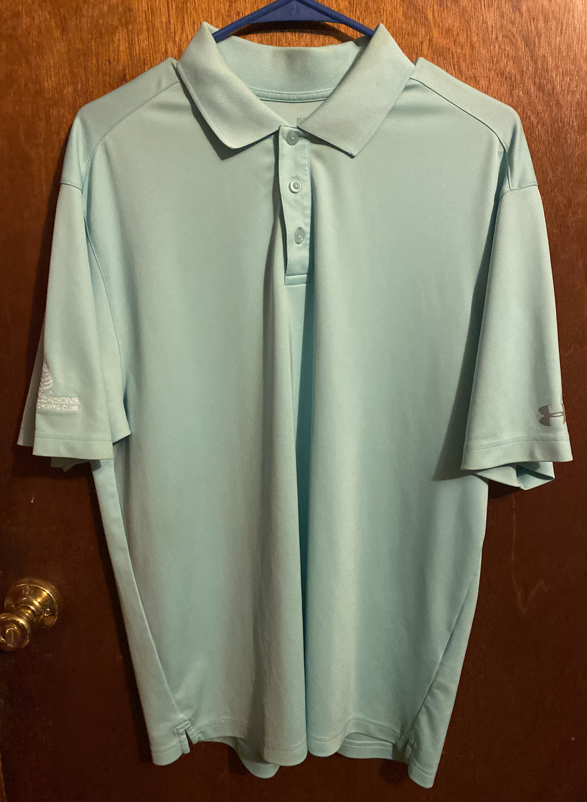 MEDIUM FOUR SEASONS RESORT TEAL POLO SHIRT HAWAII UNDER ARMOR gallery