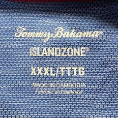 TOMMY BAHAMA Men V Neck Island Zone Pullover Shirt Short Sleeve Sz 3X Blue 3-13