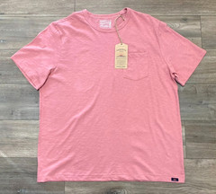 Faherty Sunwashed Short Sleeve T Mens XL Pink Organic Cotton Pocket Shirt