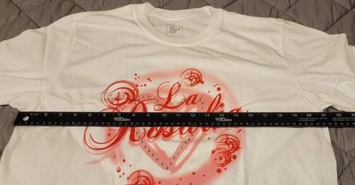 La Rosalia Unisex T-Shirt Adult Large - White Pink Red - The Thread Shop - NWOT gallery