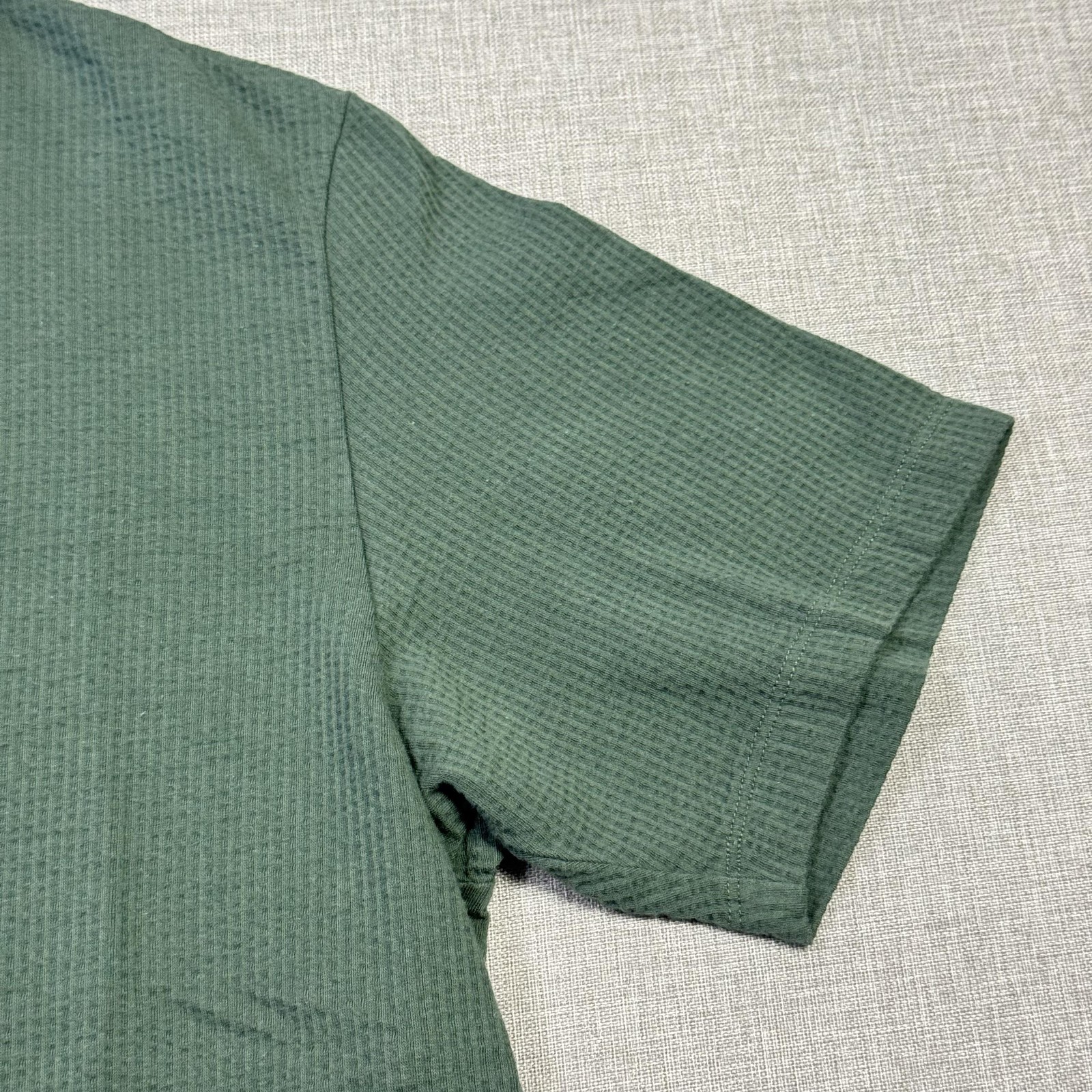 Scotch & Soda Shirt Mens M Green Waffle Crewneck Short Sleeve Stretch Amsterdam gallery