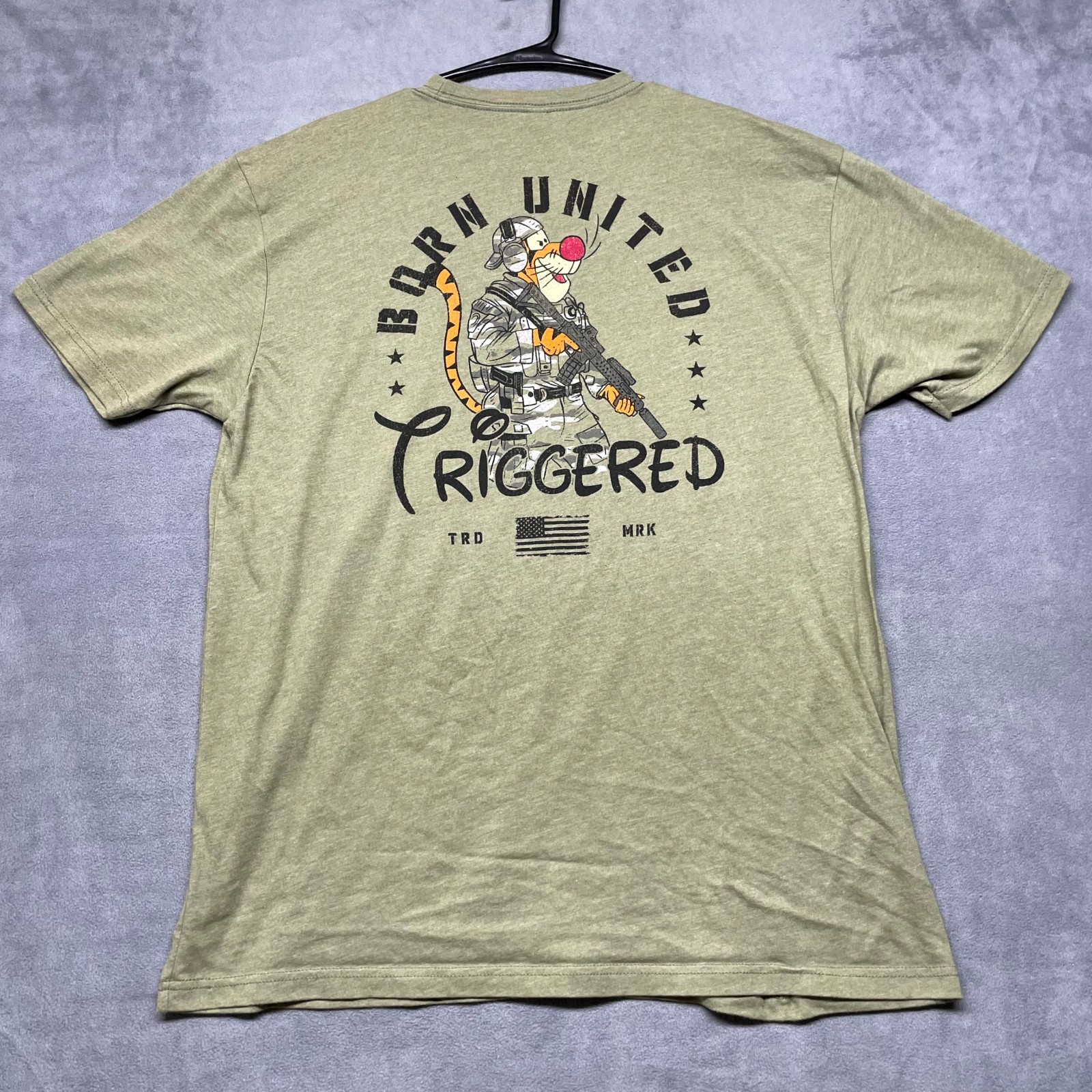 Born United Private Label Triggered T Shirt Mens XL Olive Green Graphic Print gallery