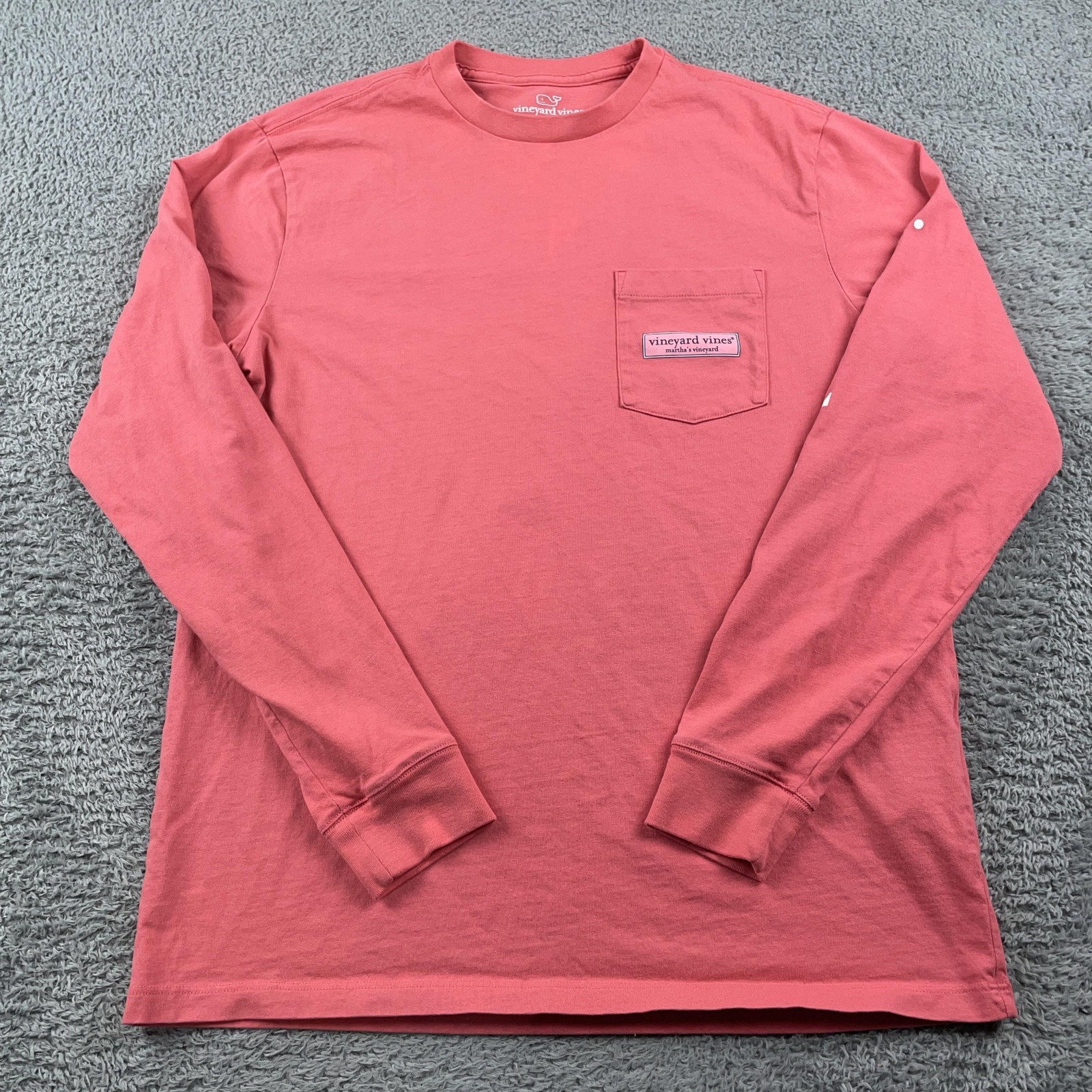 Vineyard Vines Shirt Mens Small Pink Long Sleeve Pocket Preppy Lightweight gallery
