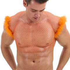 Men’s Stylish Fishnet Hollow Out Perspective Vest Nightclub Sleeveless Crop Tops