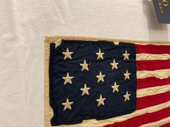 Polo Ralph Lauren White Distressed AMERICAN FLAG Appliqué Short Sleeve T Shirt