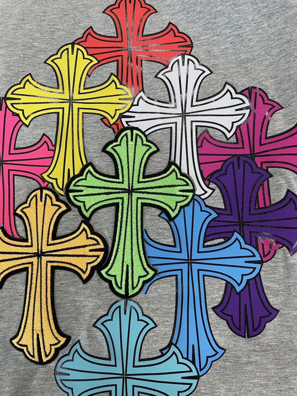 NWT Eternity BC/AD Mens Sz Medium Shirt Crosses Embroidered Religious SI52 gallery