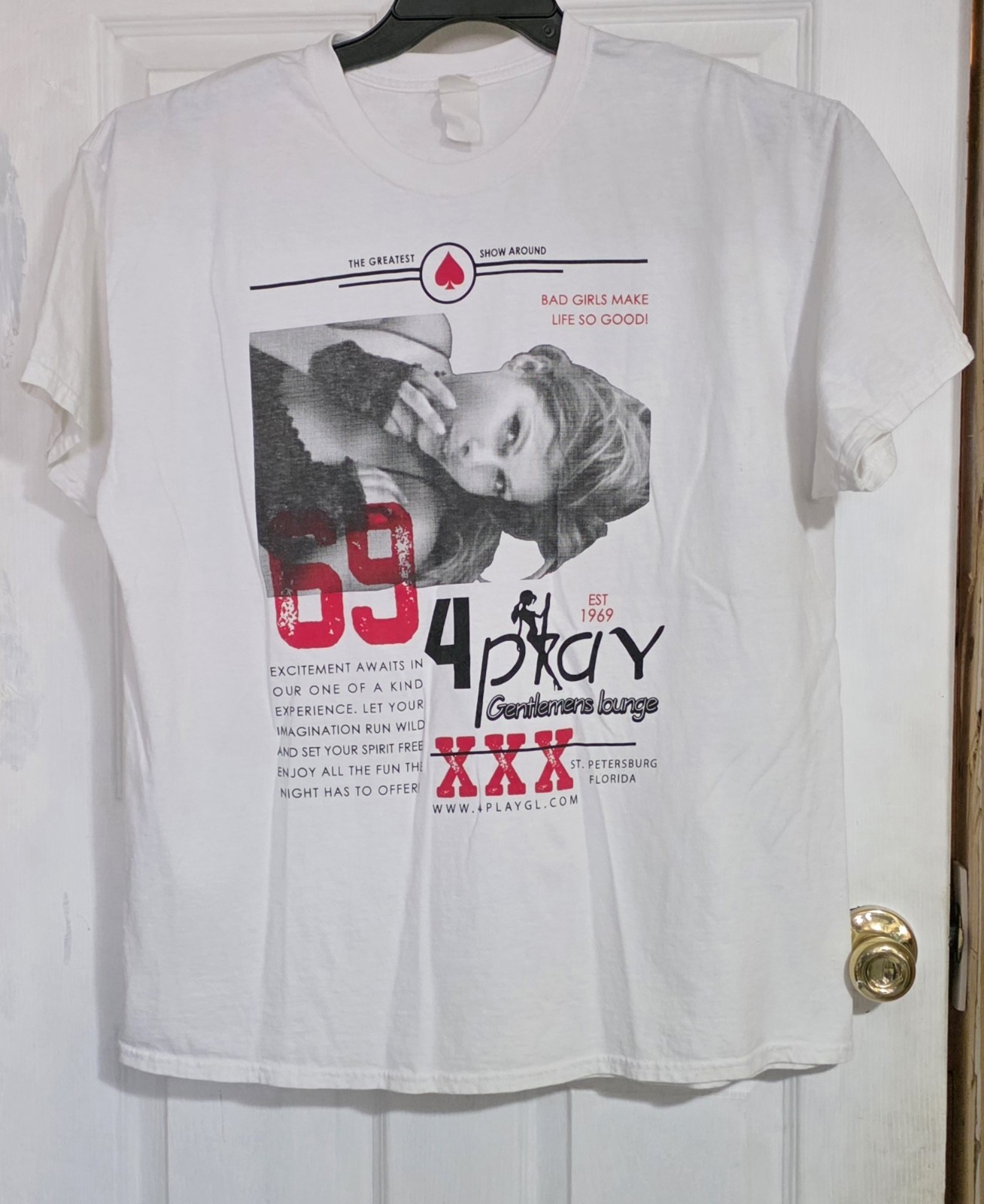 Stripper T-Shirt Large *4 play Gentlemens Lounge* Bad Girls Make Life So Good* gallery