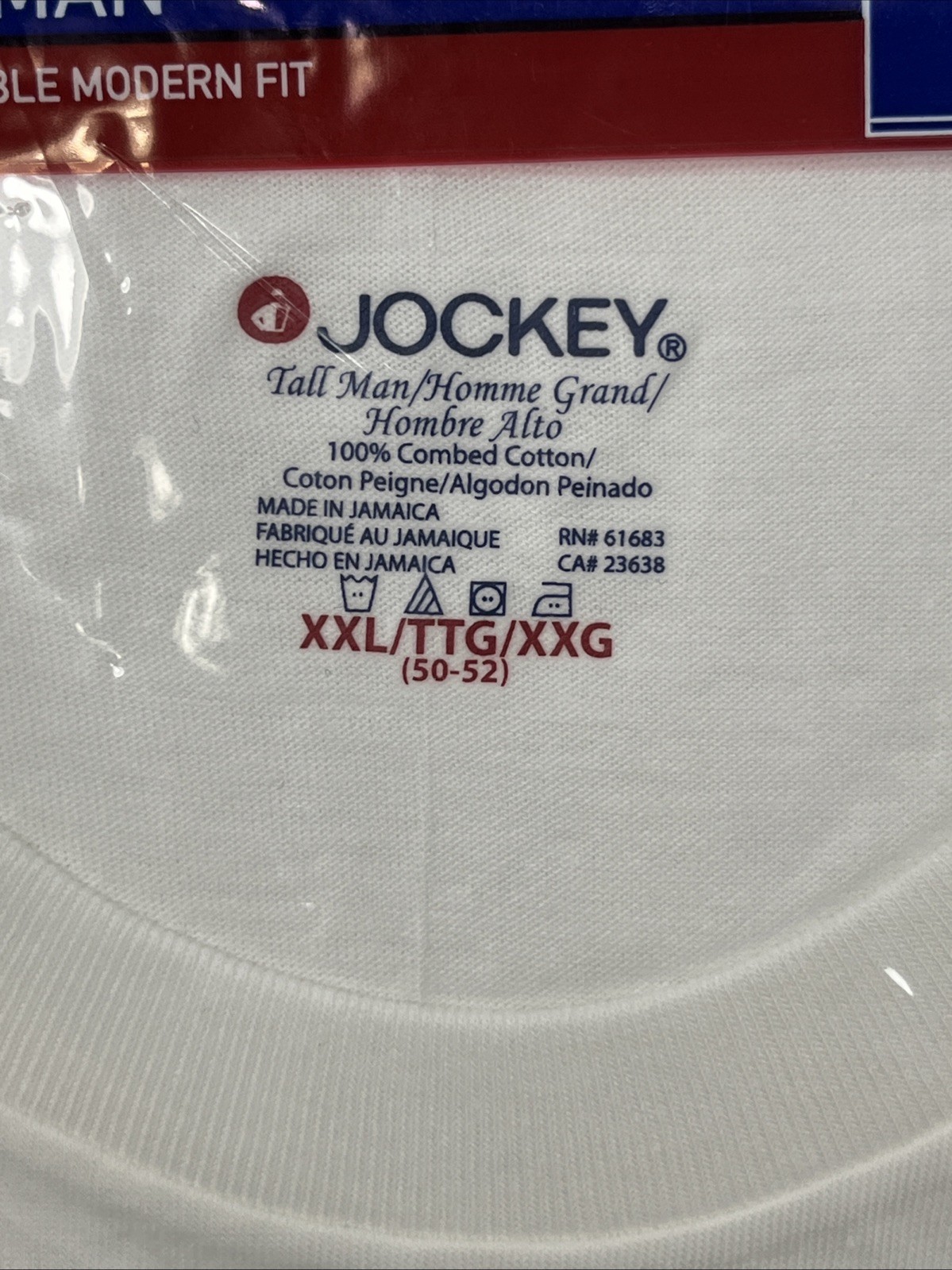 6 Jockey Classic Tall Man Crew Neck T-Shirts 2XL Comfortable Modern Fit White gallery