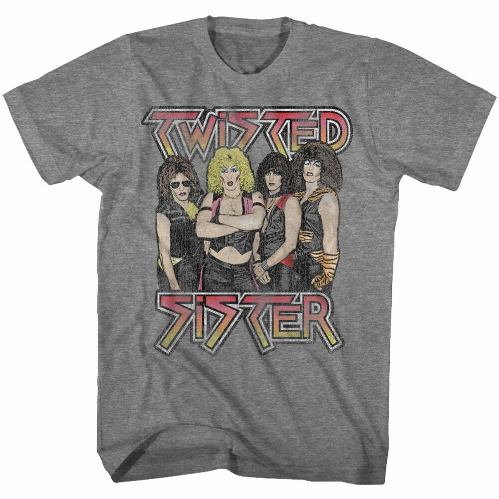 Twisted Sister Group Drawing Men’s T Shirt 70’s Metal Band Music Merch