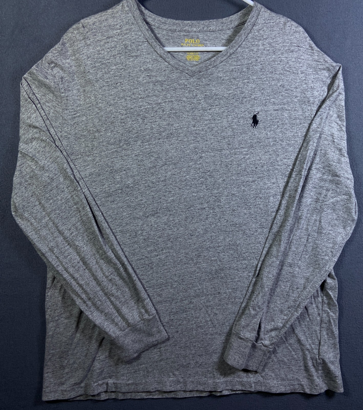 Polo Ralph Lauren Classic Fit Gray LS T Shirt Men’s L Preppy Heritage Old Money