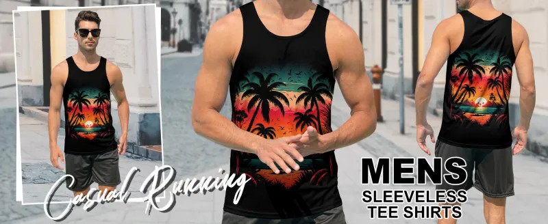 Summer Tank Top Men's Hawaii Beach Casual Clothing Quick Drying Silk Fit gallery