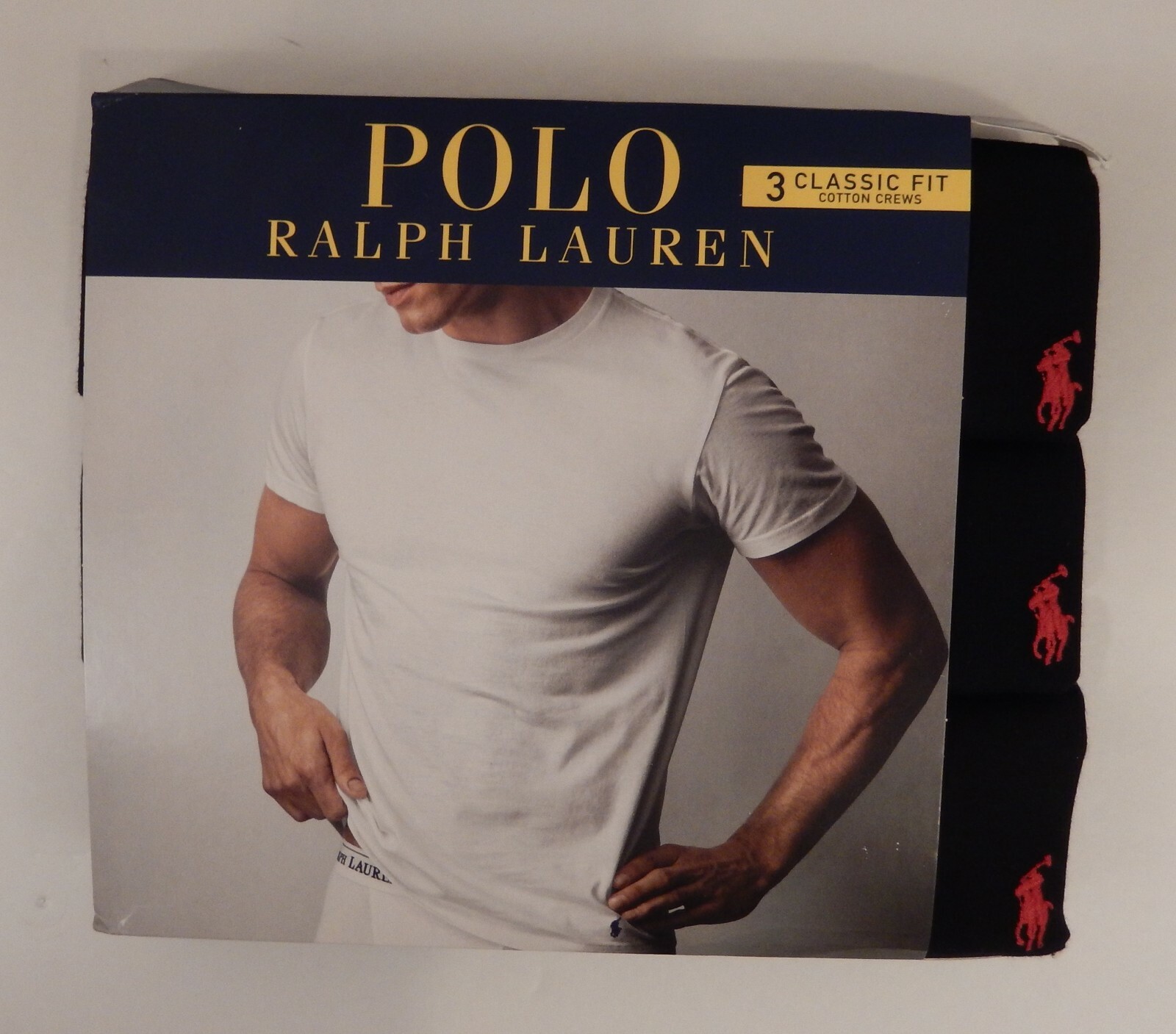 3 POLO RALPH LAUREN MENS COTTON BLACK CREW T-SHIRTS UNDERSHIRTS S M L XL XXL NWT gallery