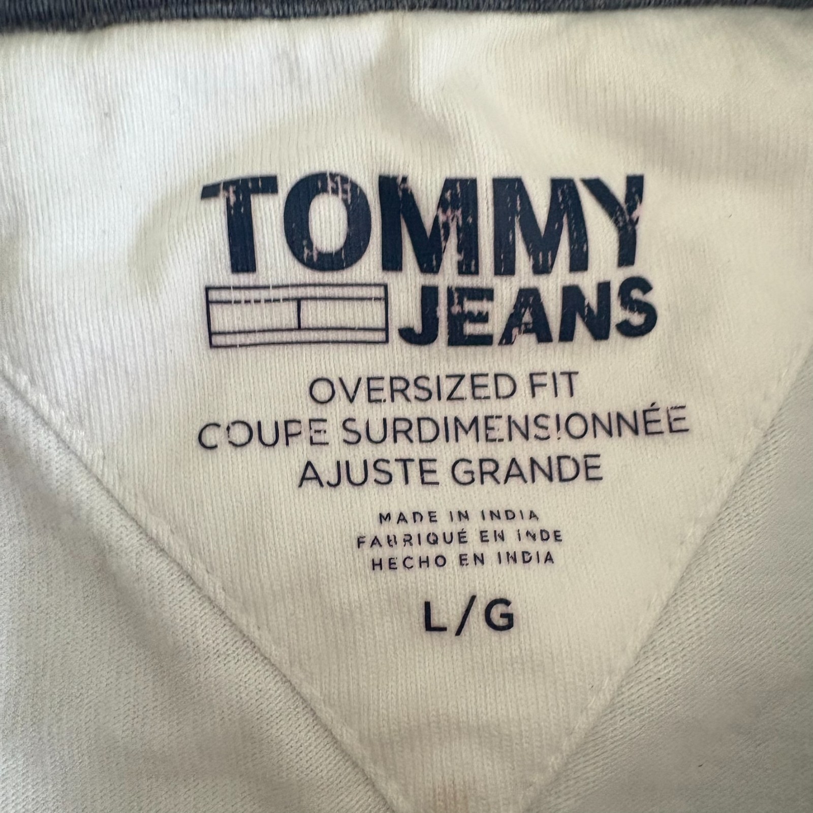 Tommy Jeans Oversized Fit Color Block T-Shirt L Flag Logo Embroidered VTG 90 80 gallery