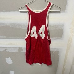 Vintage 60s 70s Rawlings McCoy Chevy Basketball Jersey Tank Top Red White #44