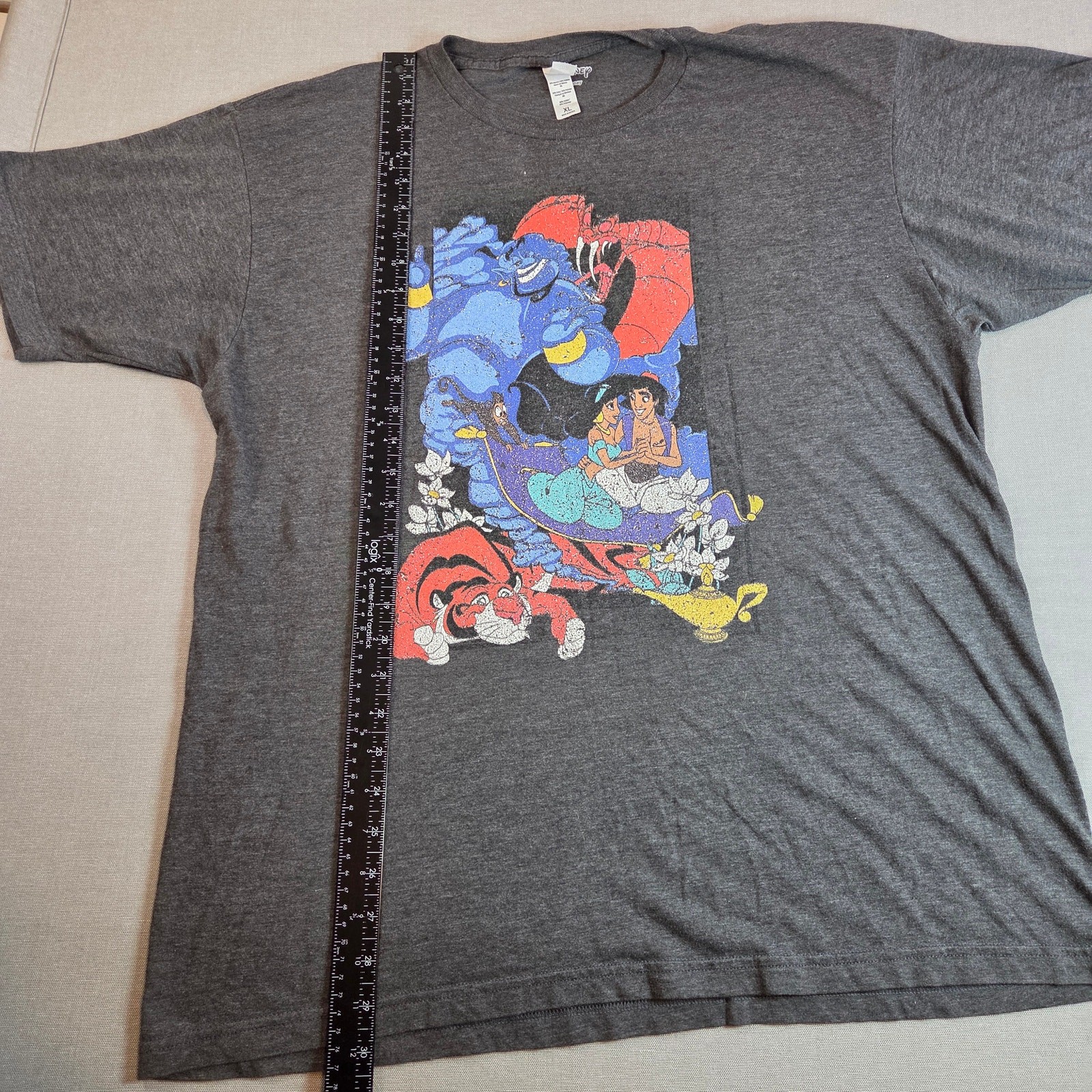 Disney Aladdin Genie Jasmine Abu Graphic Tee Shirt XL Tultex Gray gallery