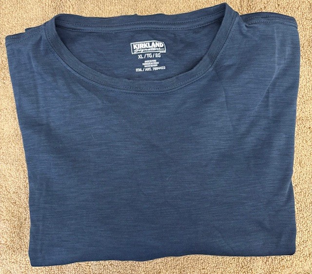 KIRKLAND Signature Men's Short Sleeve 100% Cotton T-Shirt(Blue,XL)NWOTD gallery