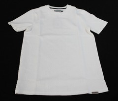 Mauvais Men’s Easy Care Cedro Slim Fit Textured Tee Shirt BL1 White Small NWT