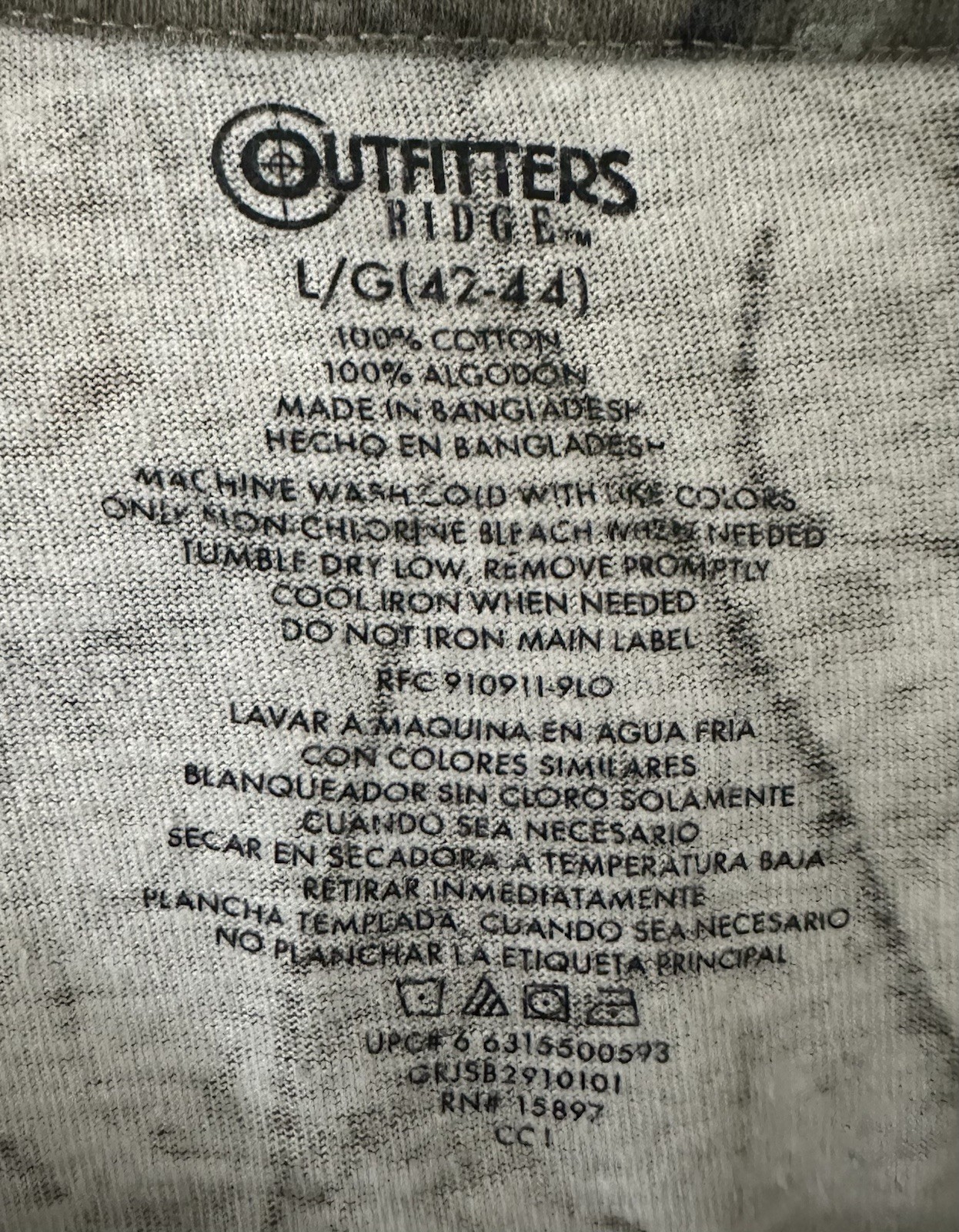 Outfitters Ridge Men’s L Camouflage Pocket Cotton T-Shirt RN 15897 (033) gallery
