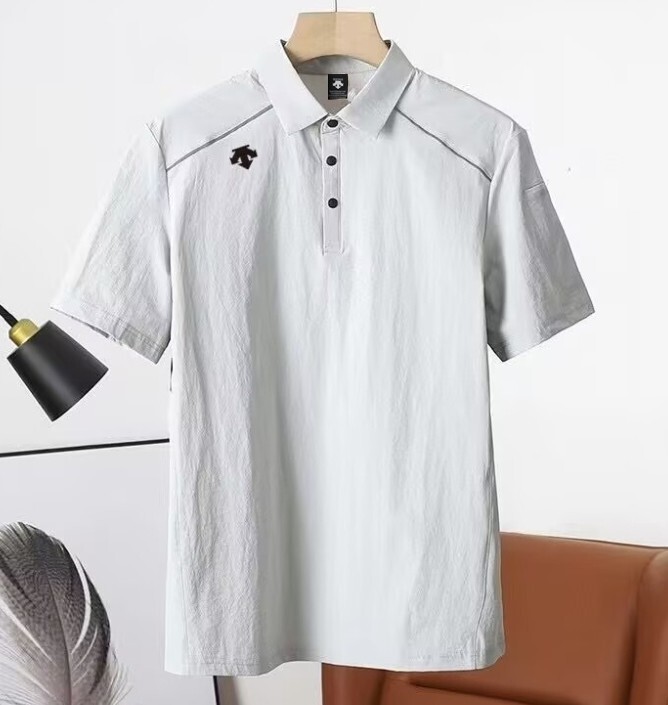 Men New Descente Cotton Breathable Sports Quick Drying Short Sleeves T-shirt gallery