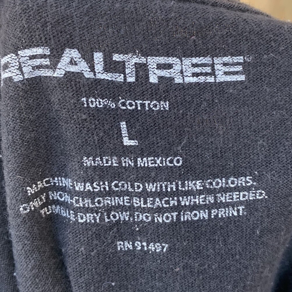 RealTree Xtra Shirt Men's Size L Black Camouflage Camo Skull Star Texas USA gallery