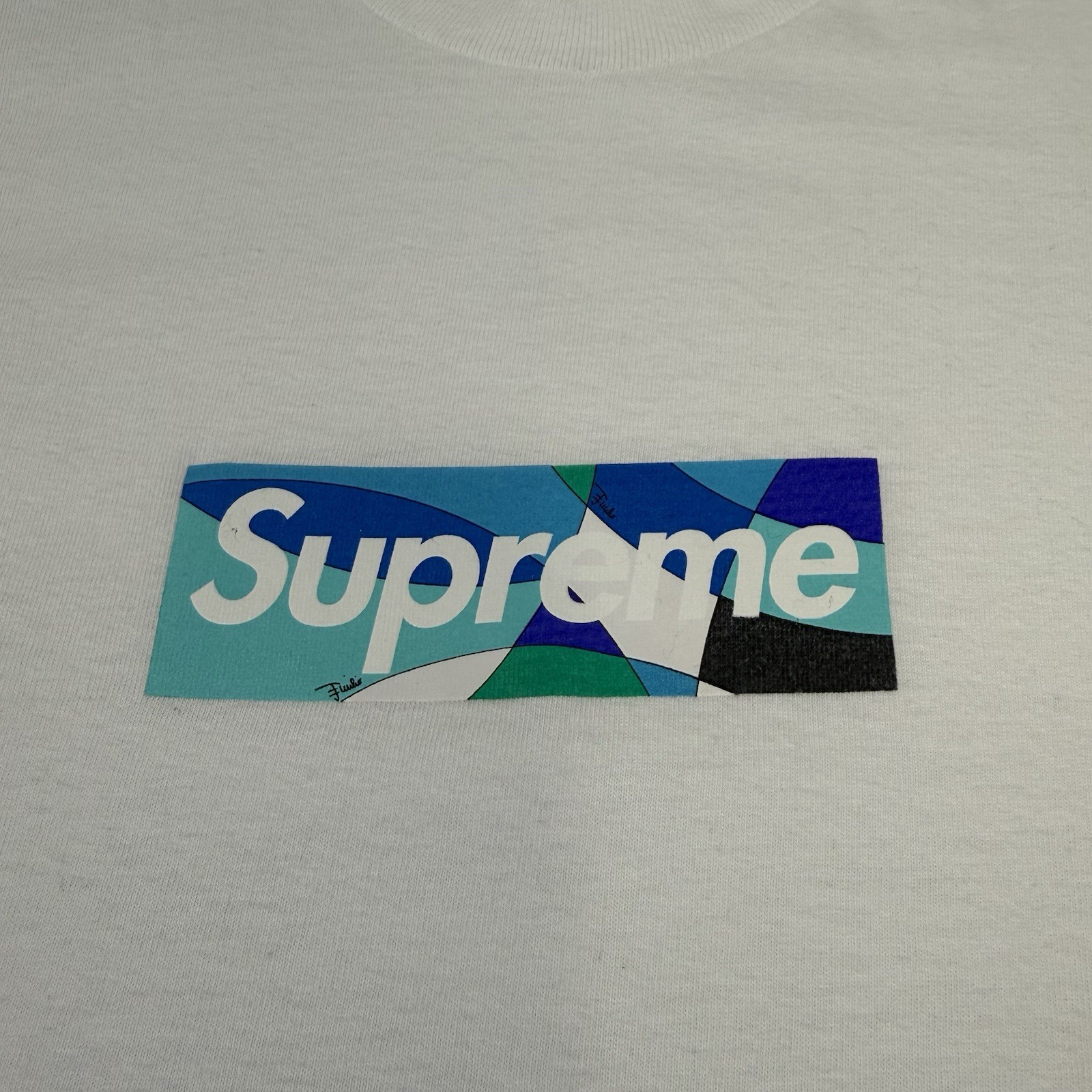 Supreme x Emilio Pucci Box Logo Tee "White Blue" T-shirt BOGO SS21 Size M gallery