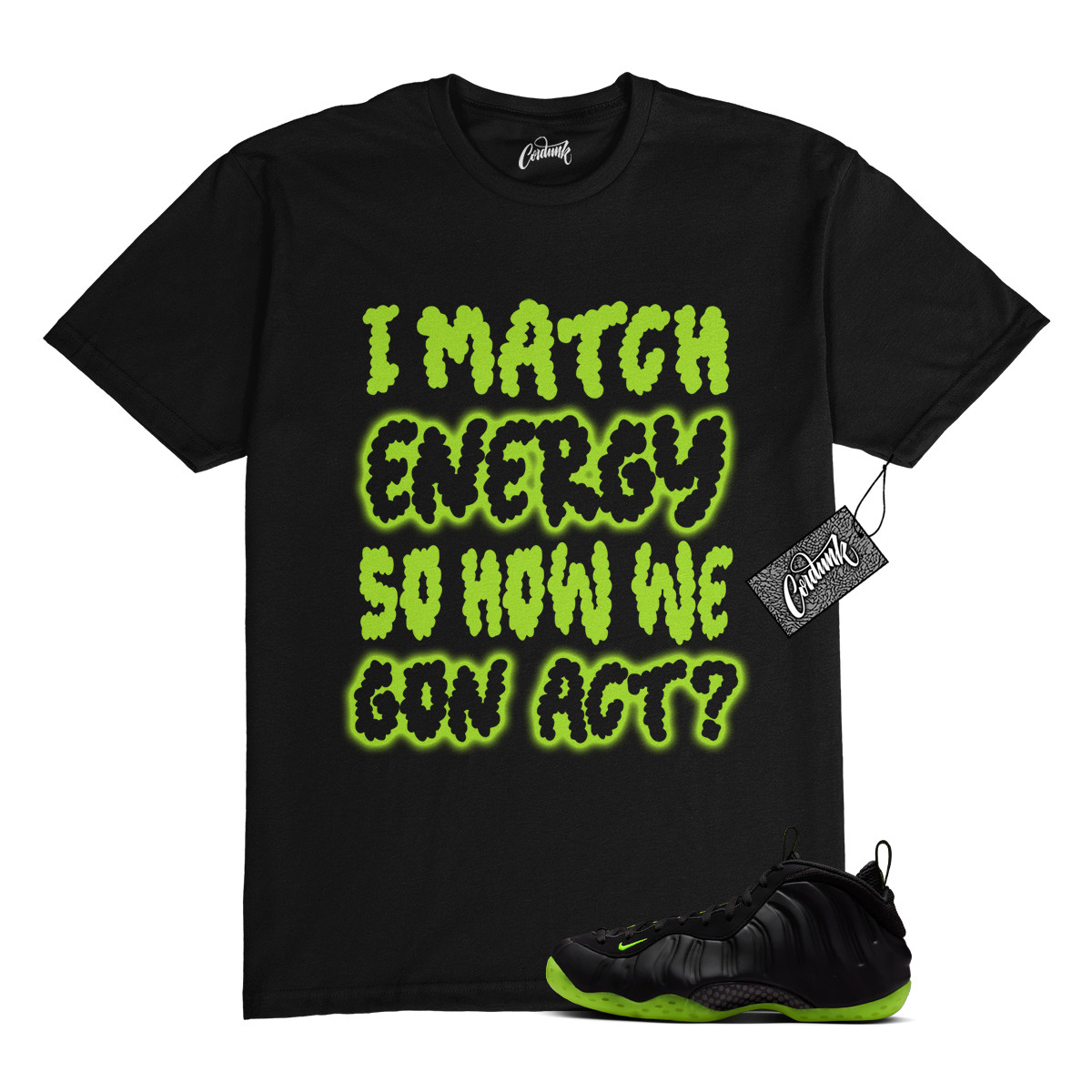 Foamposite Volt Black Air One T Shirt Match MATCH gallery