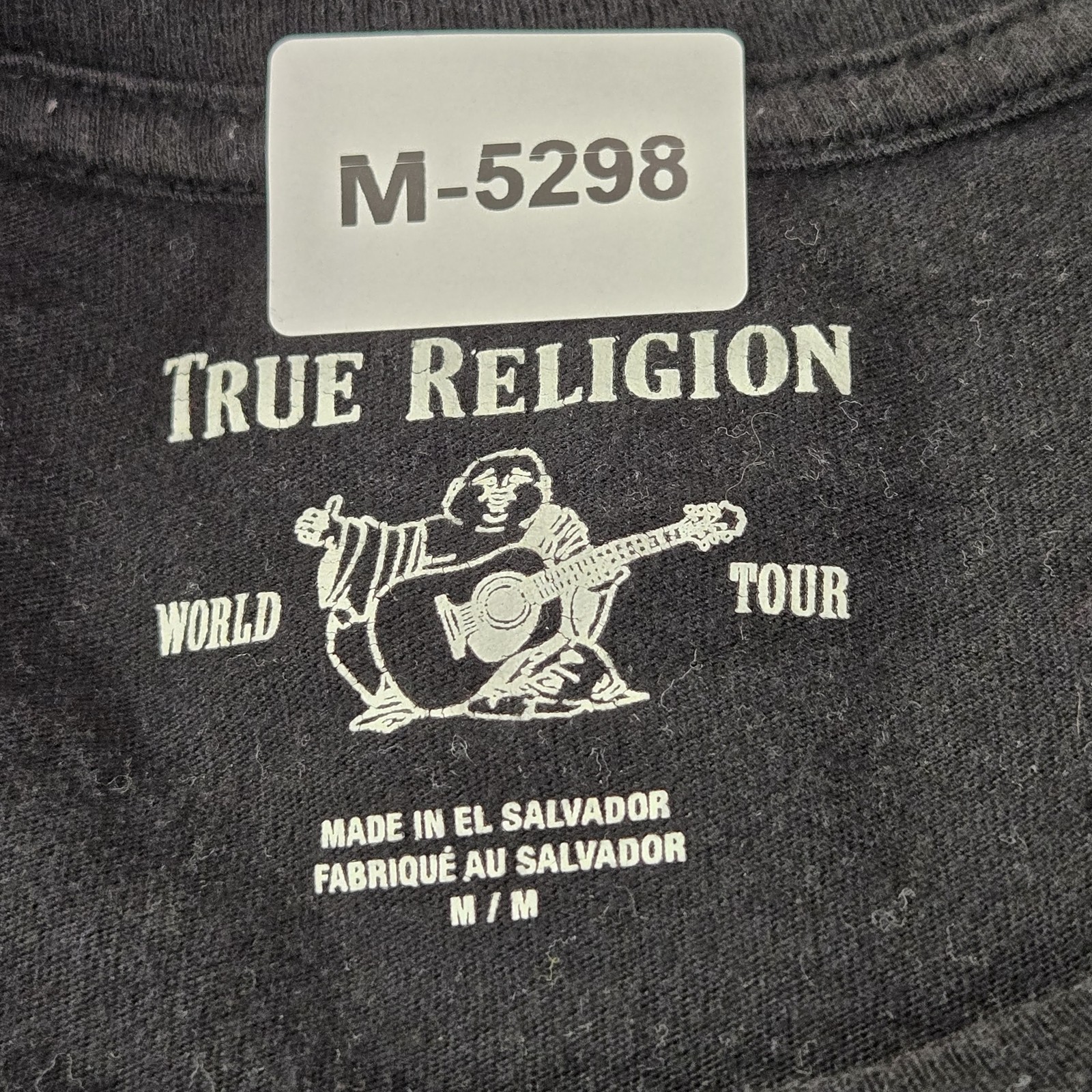 True Religion Men Shirt M Black Graphic Print Fall Winter Music Tour Logo gallery