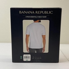 Banana Republic 3-Pack Essential V-Neck T-Shirts XL ,Cotton Stretch, White