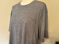 Duluth Men’s Shirt Amachillo Cooling Crewneck Short Sleeve Gray Blue Size L New
