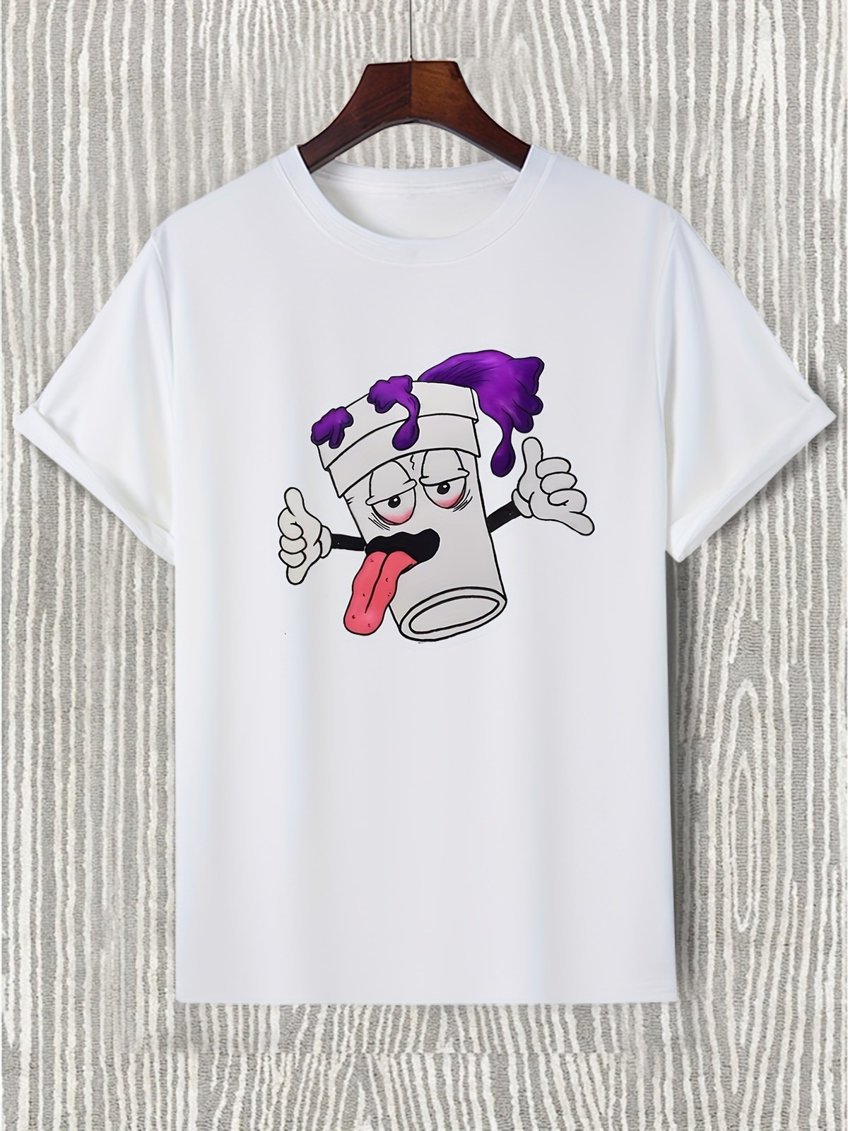 Men's Casual T-shirt - Funny Cartoon Graphic Print - Trendy Round Neck Tee gallery
