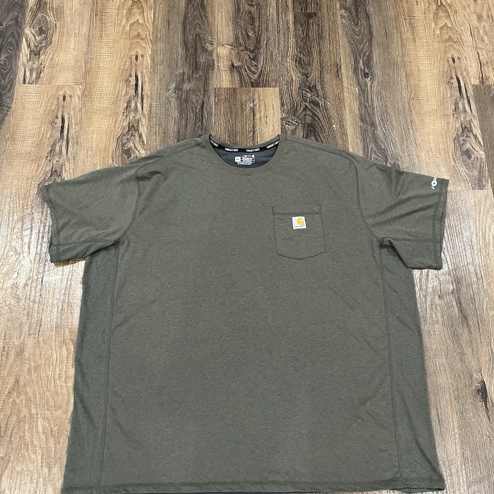Carhartt Force Pocket T-Shirt Mens 4XL Olive Green Army Relaxed Fit TK6652-M gallery