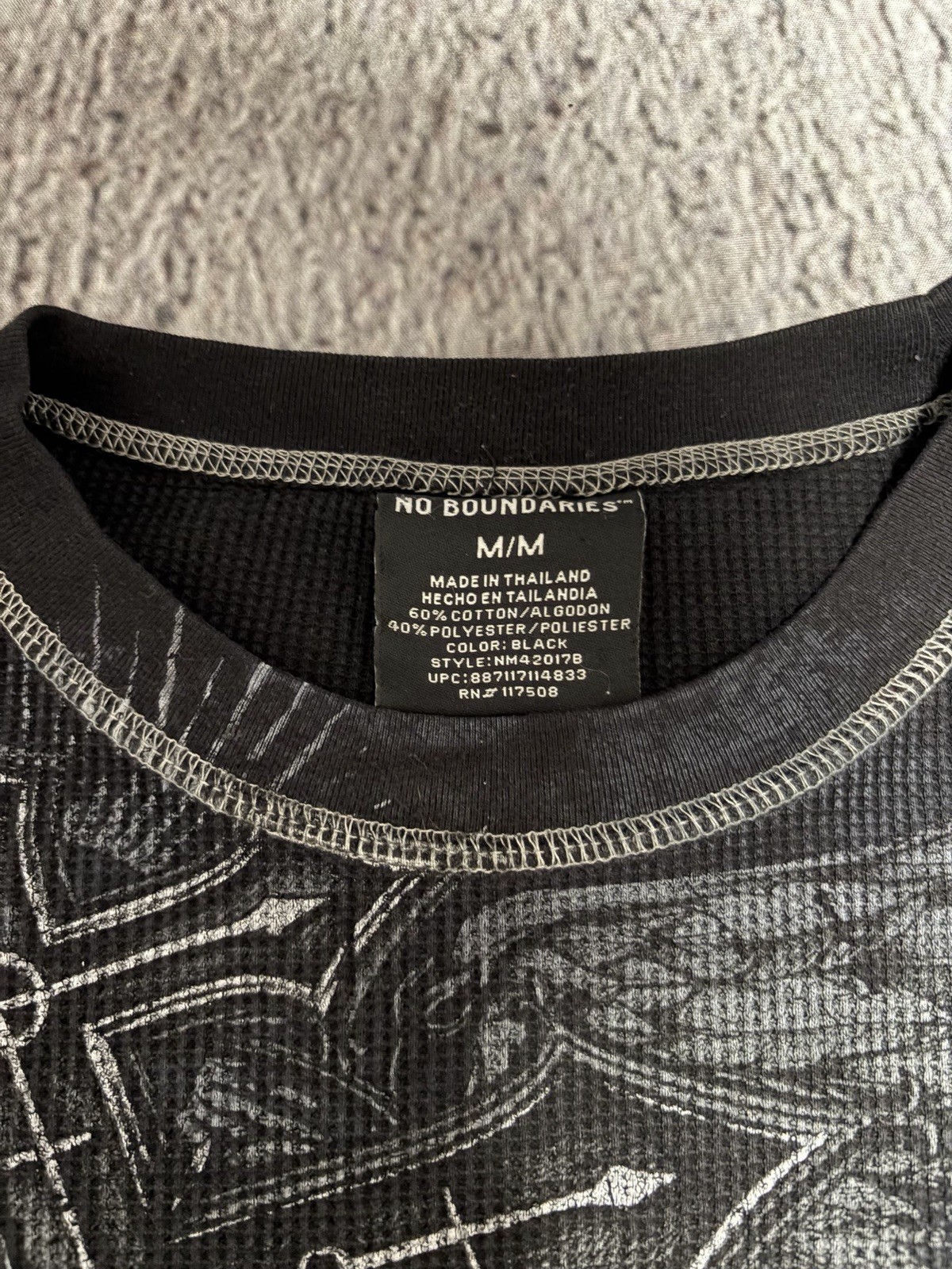 Vintage Y2K Boundaries Longsleeve Waffle Shirt Men Medium Cross Affliction Style gallery