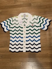 Casablanca Men’s Gradient Wave Crochet Shirt/Short Set – Size Large