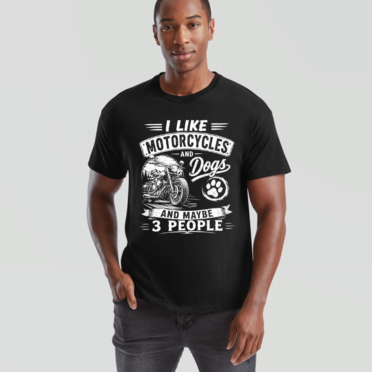 I Like Unisex T Shirt Motorcycles And Dogs And Maybe 3 People Graphic Top gallery