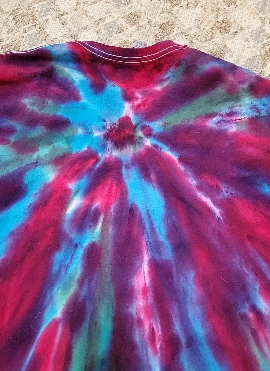 Hand Tie Dyed T Shirt Men's XL 100% Cotton Pre Washed ShortSleeve Gift #3 gallery