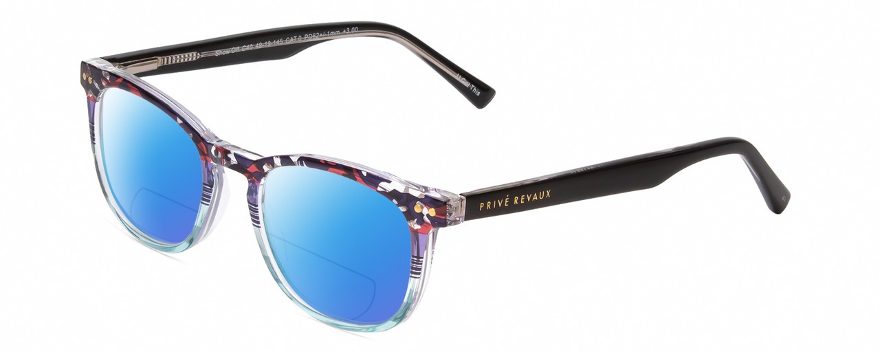 Prive Revaux Show Off Single Women Polarized BIFOCAL Sunglasses Clear Black 49mm